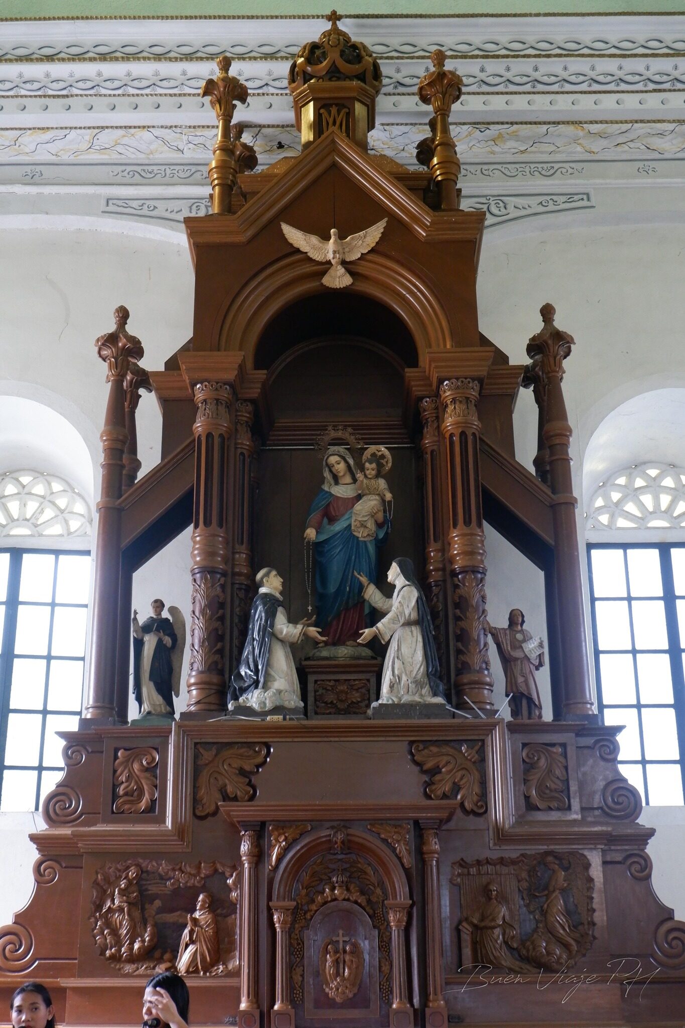 Iloilo Molo Church Saint Anne interior with elaborate carved wooden altar representing the heritage and religious tradition of Western Visayas